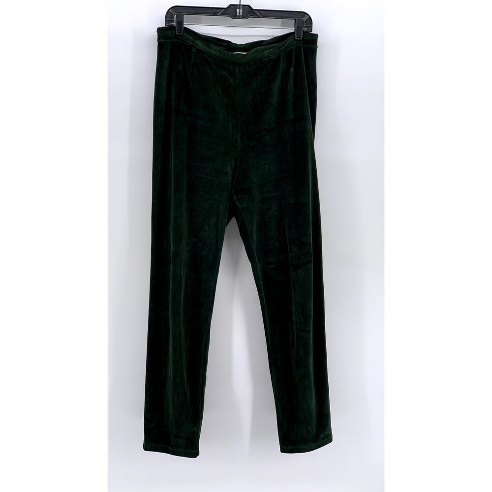 JONES WEAR Women's Dark Green Velour Sweatpants SZ L
